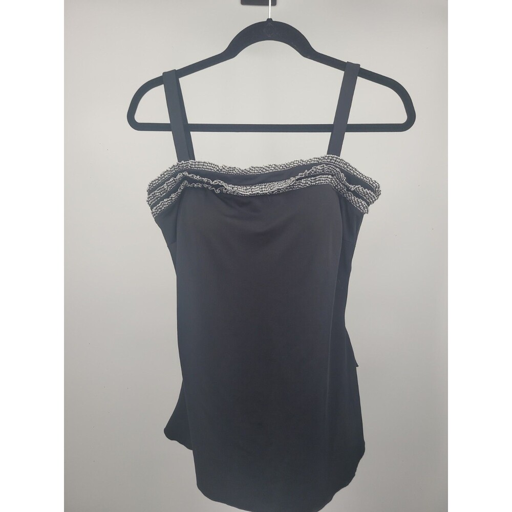 VTG Maxine Of Hollywood One Piece Swimsuit Bathing Dress Sz 14 Beach Vacation
